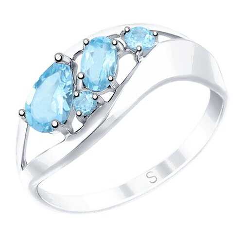 Серебряное кольцо женское топазами SOKOLOV 92011636 р.16 в Снежная Королева
