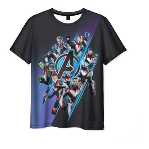 Футболка мужская ВсеМайки Avengers in uniform черная 4XL в Снежная Королева