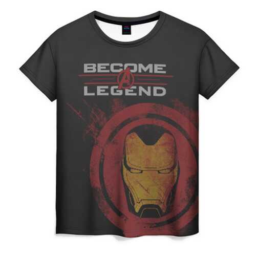 Футболка женская ВсеМайки Iron Man become a legend черная 4XL в Снежная Королева